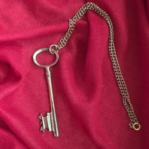 Antique Brass Giant skeleton KEY pendant

 Necklace
